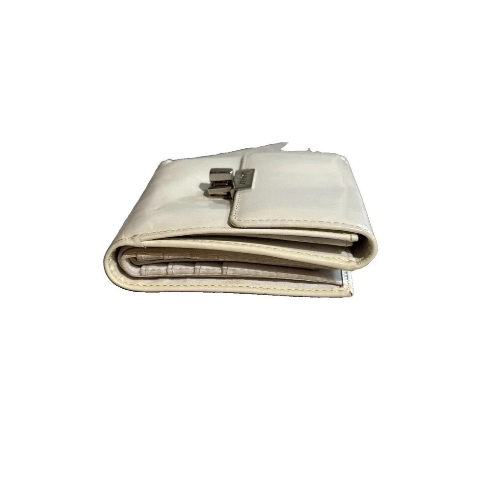 Vintage Ralph Lauren Woman's Bifold White Leather Wallet RARE